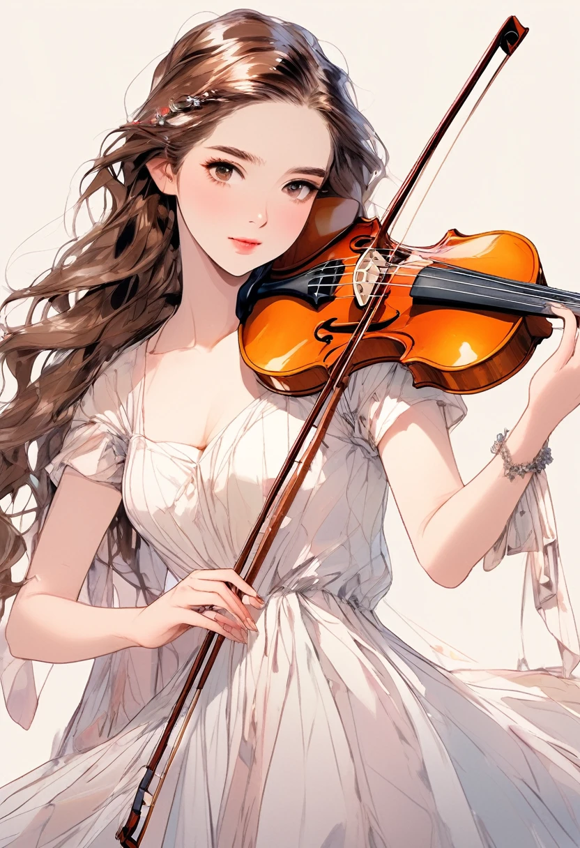 Futuristic bzonze-colored,
prompt:,
- description: "(masterpiece, 4K, 8k, high resolution, ultra-detailed:1.2),(realistic, photorealistic, photo-realistic:1.37),A young and cute woman playing the violin in a photorealistic style. She is focused on her performance,holding the violin with one hand and moving the bow smoothly with the other. Her hands are depicted naturally,with fingers accurately placed on the strings and bow,showing detailed joint movement and proper positioning. The background has a soft,blurred effect that hints at a concert hall or rehearsal room,contributing to a warm and inviting atmosphere. Special attention is given to the details of her hands and facial expression to convey her immersion in the music.",
- style: "Photorealistic,ultra-detailed",
- details:,
- "Full or upper body clearly visible",
- "Detailed and accurately rendered hands and fingers",
- "Natural force on the hand pressing the strings",
- "Smooth and realistic movement of the hand holding the bow",
- "Natural lighting creating realistic shadows and reflections",
- "High-resolution details showing skin texture and subtle movements",
- attire: "Elegant dress or refined concert outfit suitable for a photorealistic scene",
- facial_expression: "Calm and focused,fully immersed in the performance",
- lighting: "Natural light,softly highlighting the face and hands",
- color_tone: "Warm,inviting colors with realistic tones",