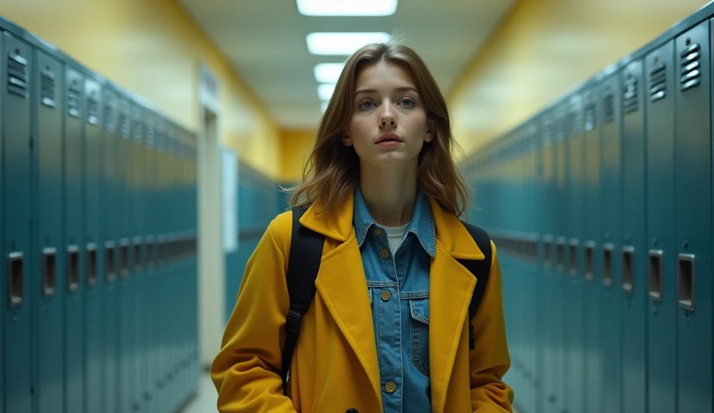 a person desperate to go to the bathroom at school, and she can't use the bathroom