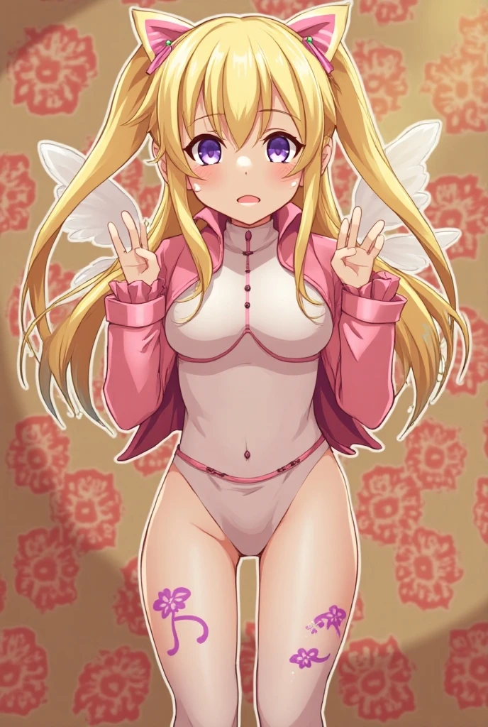 Very detailed、Highest quality、Best image quality、masterpiece、8k、Anime Face、A kind smile、Open your mouth、Blonde Hair Color、Black Magician Girl、Completely naked、All Nude、、Embarrassed look、Modest breasts、Small Boobs