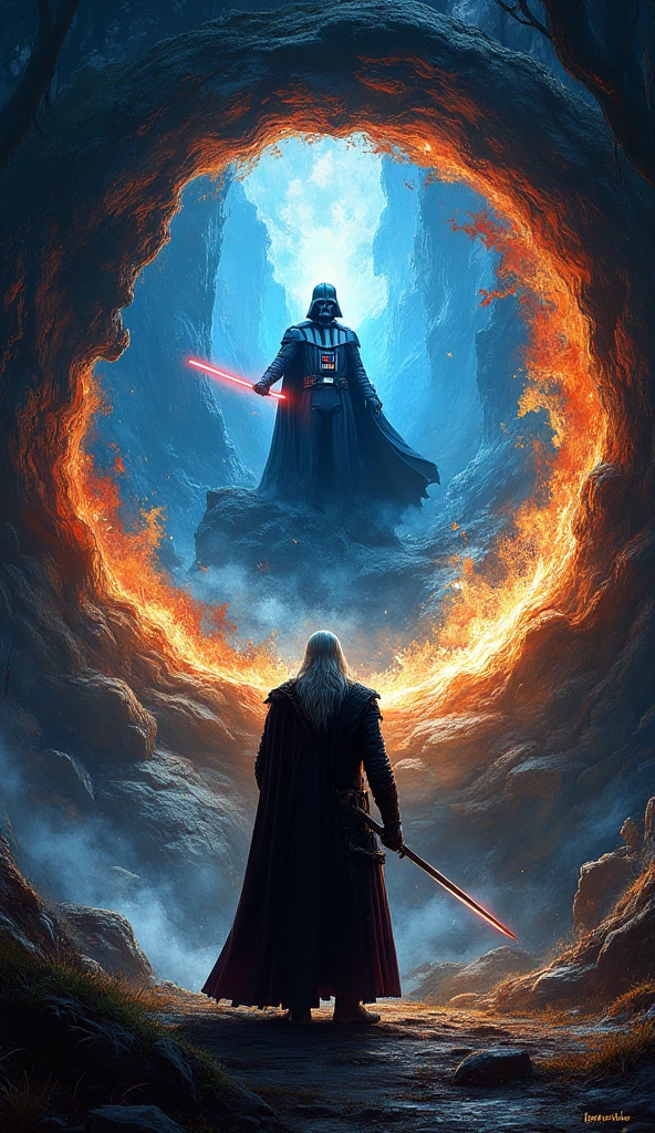 When Geralt meet Vader - Portal to another dimension - 使用SeaArt AI 创作
