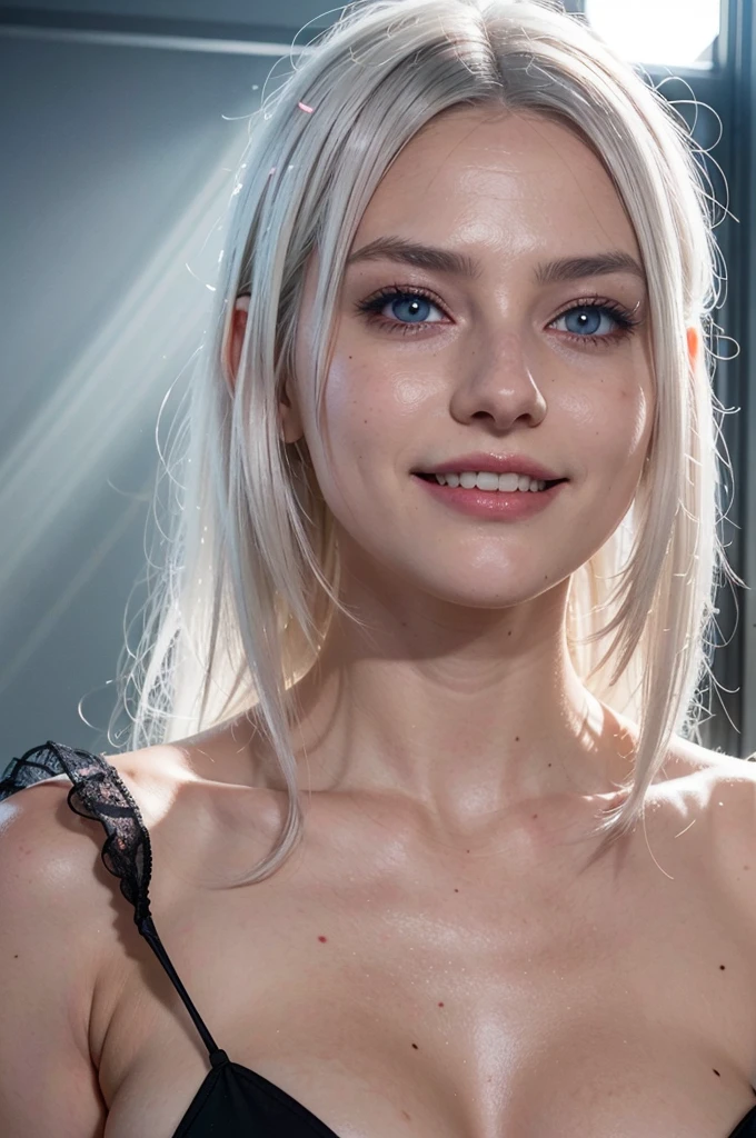 full body, cute look, silvery white hair, silvery white pupils, perky breasts, brown skin, blush, looking at viewer, moody lighting, (perfect detail eyes:1.2), glowing eyes, (long hair), elemental skill effect, (Masterpiece, Best Quality, High Quality:1.4), professional artwork, Intricate Details, field of view, sharp focus, detailed painting, photorealistic lighting, (vivid lighting, vibrant colors:1.05), realistic shadows, ambient occlusion, (athletic body:1.3), young girl (10 year old), topless