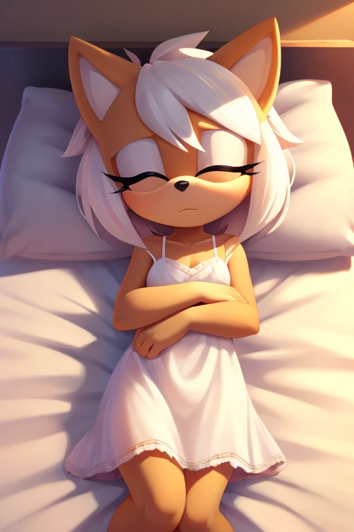 Cute little character in bright 3d with front, Tiger, Cute , petite,long purple hair, white lingerie, sweetie, pigtails, scared, dripping, spread, crying, pov, raindow, gold, high-definition high-quality 4k resolution, bed, vagina