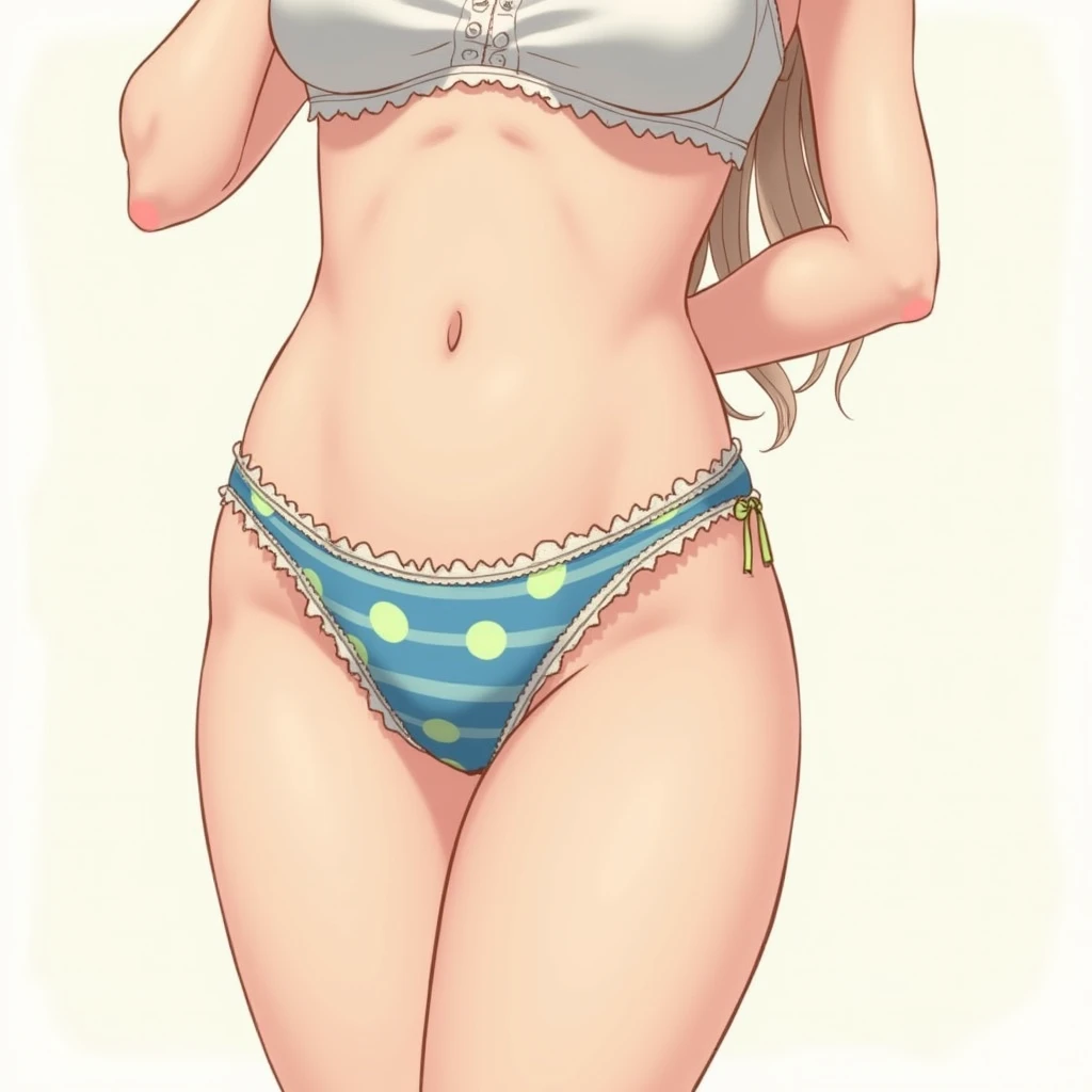 、White panties visible、Panty shot、White bra、Without skirt、Panties in full view、whole body