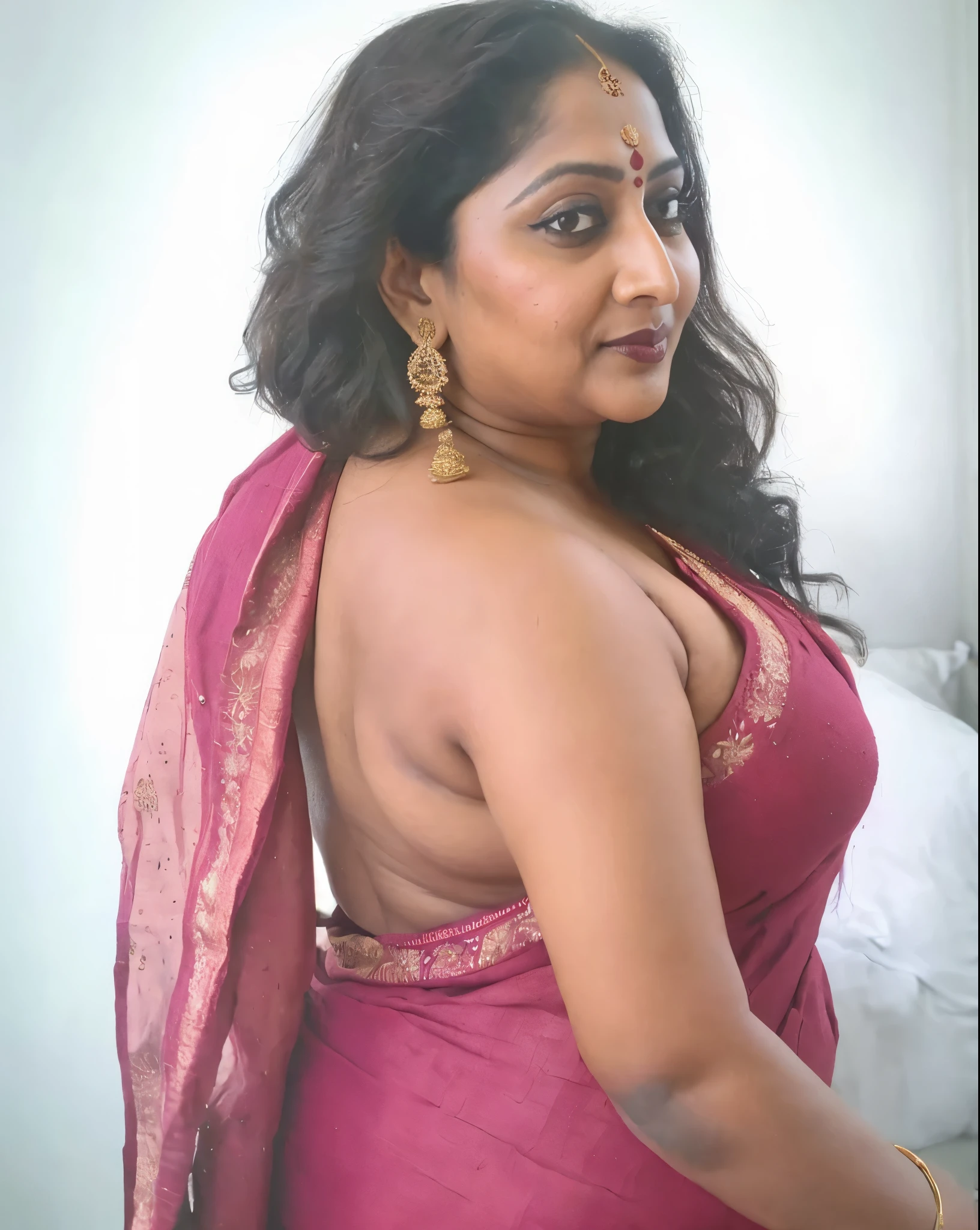 Foto RAW, photorealistic, photography, full body shot, 50 years old Woman, mature aunty, mature big saggy breast, hot Amma, vellamma, desi aunty, mommy, momma, motherly figure, fleshy bulky figure, curvy, Full figured woman, busy housewife, thirsty for young male, hypnotizing eyes, master shot, perfect eyes, goddess like beauty, pierced eyes, perfect thick chubby mallu Desi aunty bhabhi, Wearing a Stanapatta, a chest-band.Saree model, model Photography, Indian saree shoot, Indian traditional wear advertising photography, traditional wear brand shoot, face of Indian actress Sonakshi Sinha, masterpiece, realistic, realism, incredible details, pleasure, photorealism, detailed skin, skin pores, high contrast, photorealistic Artstation 8k HD digital art trend of high definition and detailed realistic skin texture, ultra detail, realistic skin texture, armature, best quality, ultra high definition, (photorealistic:1.4),, high resolution, detail, raw photo, sweat, Re sharp, by Lee Jefferies Nikon D850 Film Stock Photo 4 Kodak Portra 400 Camera F1.6 Lens Rich Color Ultra Real Realistic Realistic Textures Dramatic Lighting Unreal Engine Trending at Art Station Cinestill 800,(pele altamente detalhada: 1.2), 8k UHD, DSLR, soft-lighting, alta qualidade, grain of film, Fujifilm XT3,she didn't like to wear blouse or bra, she is happy to wear only saree, she hates blouse or bra, detailed hairy armpits, hyper realistic skin, skin pores, sweat, veins, Dark hairy armpits, sensually appealing figure, goddess of temptation and lust, queen of lust,
