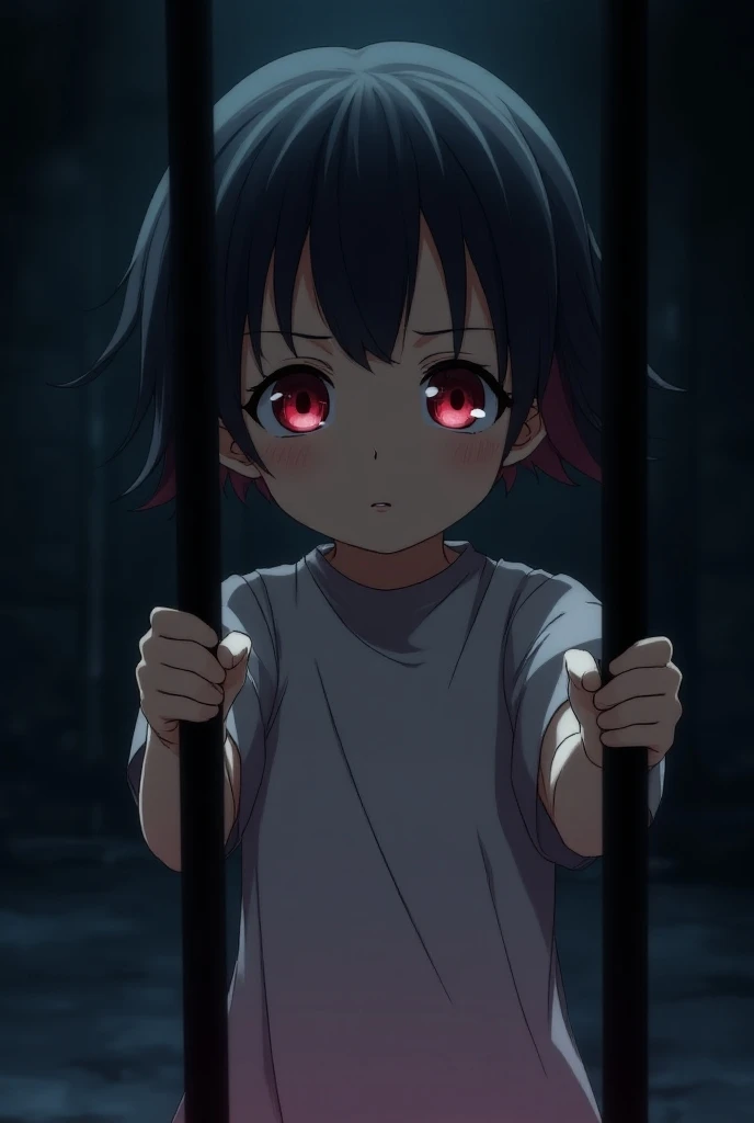 phonk anime girl horror with chains in background with blur, 8k high quality image, add a trademark "GX Station"
