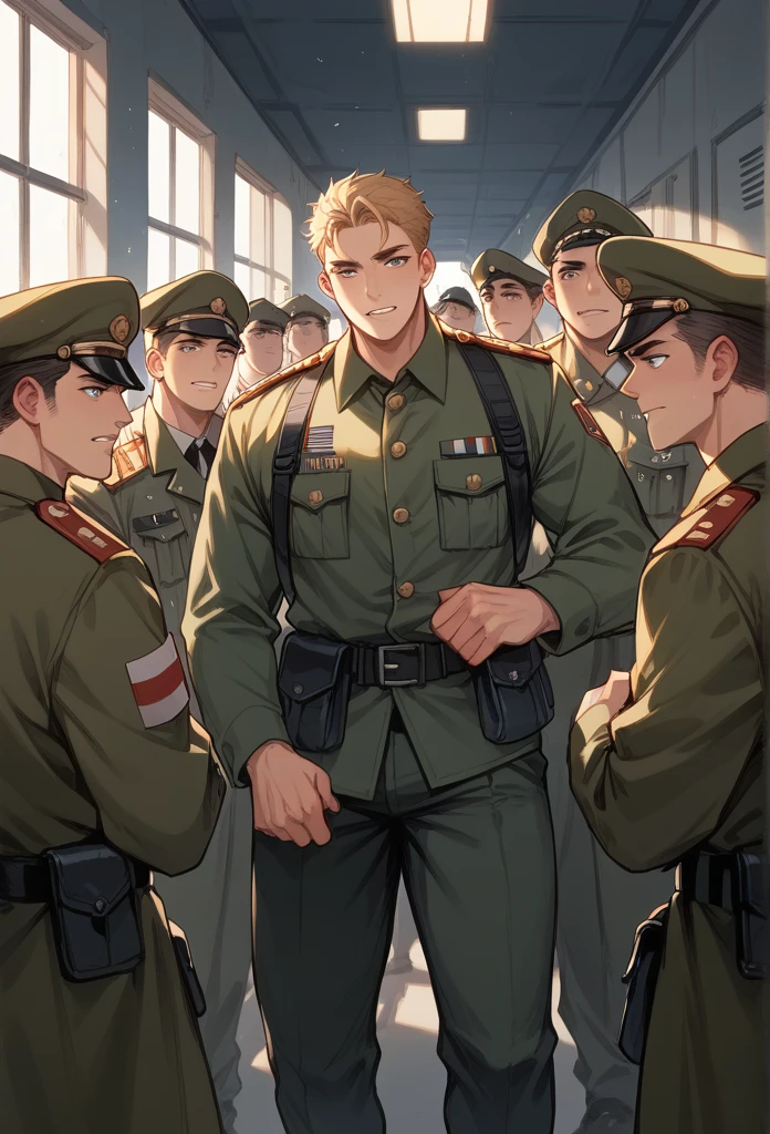 Extreme gay orgy at a military barracks 