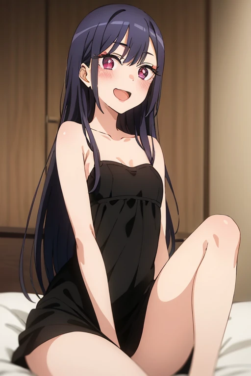 ((highest quality)), ((masterpiece)), (be familiar with), perfect face, indoor, Bedroom, looking at the viewer,
one woman, Hoshino Ai,
open mouth, ecstatic expression, blush, smile,
small breasts, flat chest, young girl, , , girl,
long hair, purple hair, purple eyes, Long Hair,
Completely naked, Nipple exposed, Sex with a man with a big cock, 膣内ejaculation, semen splashes, Insert a into your, sex in missionary position, , spread legs,