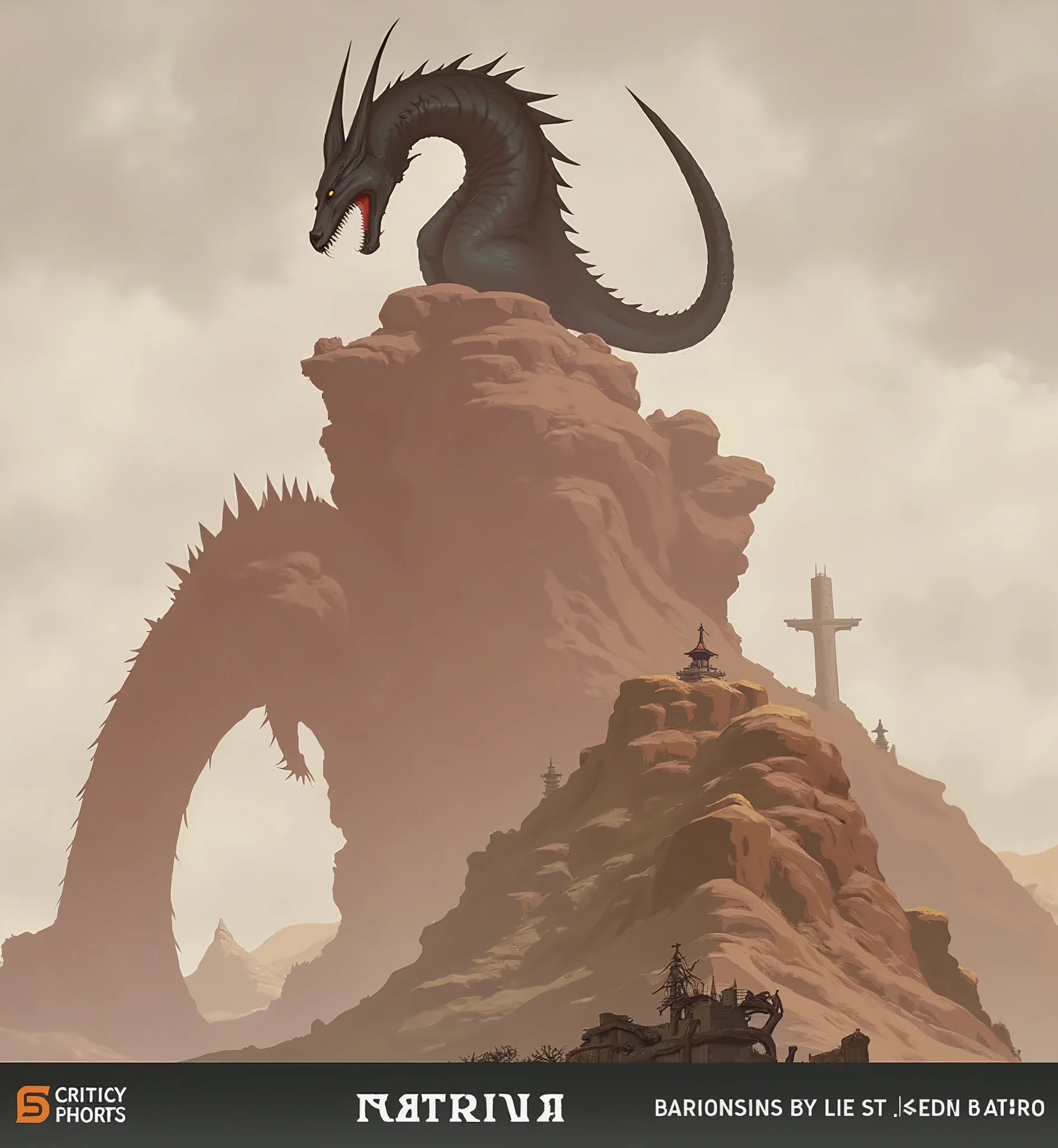 best qualtiy,tmasterpiece,Need,((A sealed desert pyramid creature)),guarding,supporting,Hearthstone painting style,The expression is arrogant,Living off the soil,Non-human(Soil attribute 1.2),Flattening(1.4),Textured,Dark simple background --auto --s2