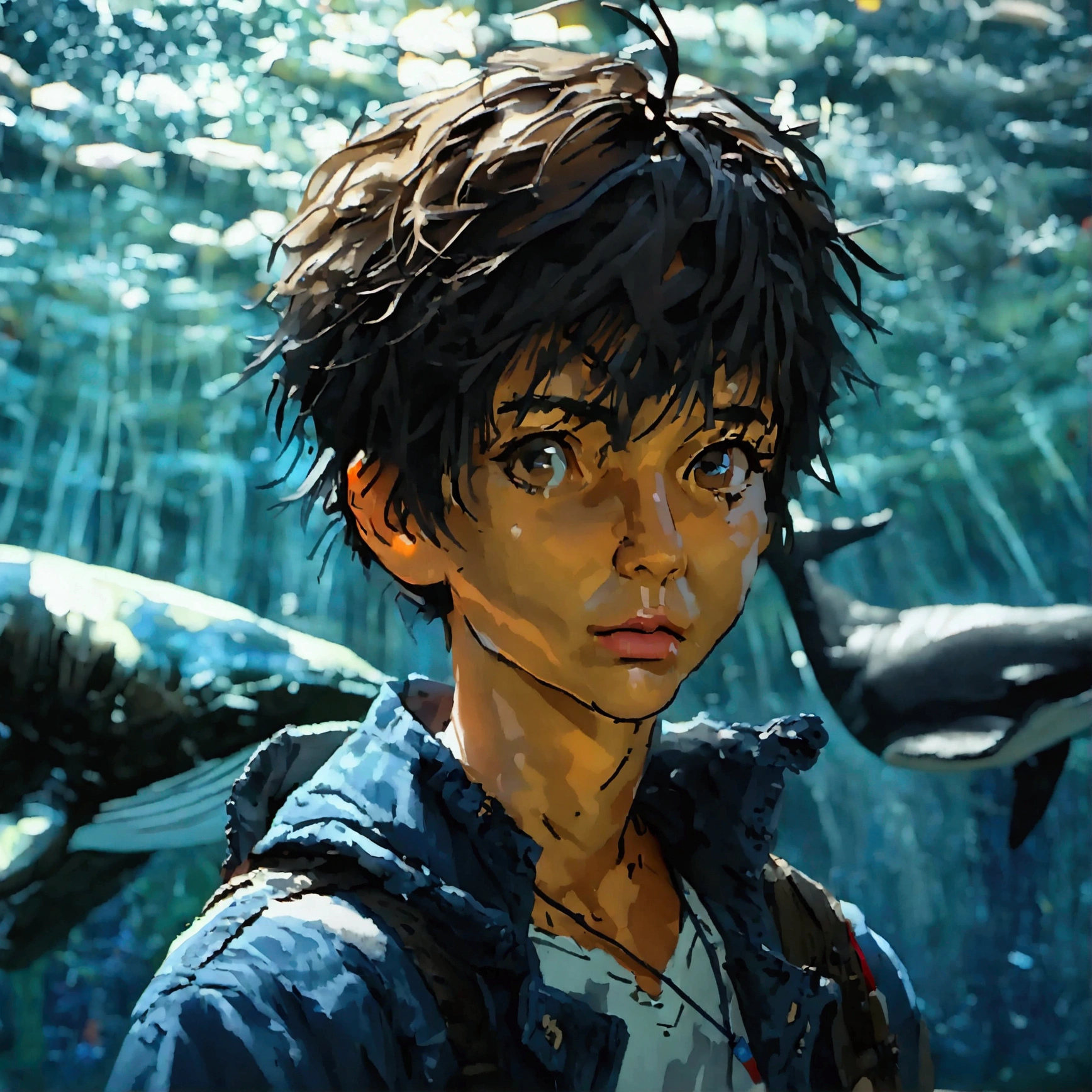 8k quality, only face in picture, wet, naked, shy, sexy, clean body, short hair, blue eyes, , shy, cum on face, Mouth open, looks up, looks at the viewer, ahegao, titjob, large dick, cum on face, cum on hair, flat torso