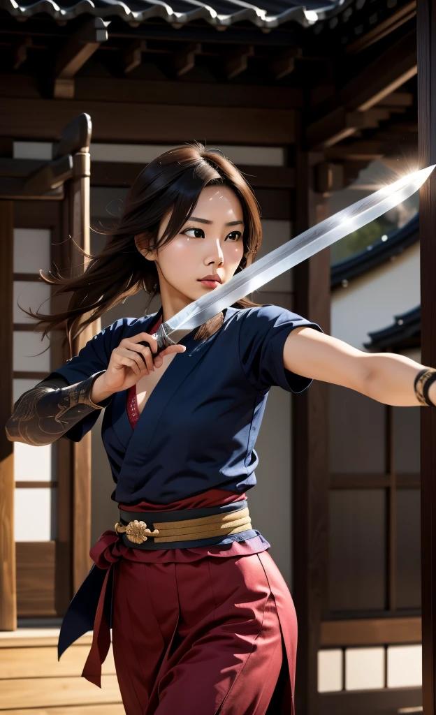 Female Swordsman、 Japanese Knife