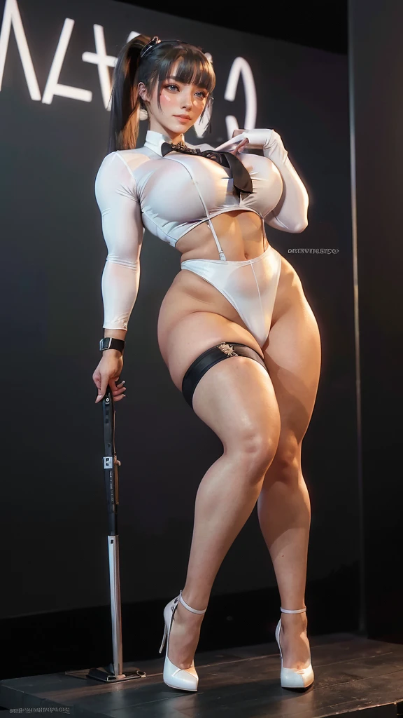 best quality, ultra high resolution, (photorealistic: 1.4), 8k resolution, (random hair: 1.3), (realistic hair: 1.2), (Japanese fitness girl: 1.2), (realistic eyes: 1.2), (beautiful face: 1.3), bright white skin, (dressed in perfect futuristic Cosplay style, Futuristic tight Cospay suplex outfit, colorful suplex, garter belt, punk spike, sneakers), (athletic and sexy body: 1.25), beaked breasts, cleavage, thick and defined thighs, big and athletic ass, curvy, hourglass figure, 1girl, solo, dynamic and sexy pose, (perfect skin details and texture: 1.1), (random background: 1.2), (black hair), perfect skin lighting and reflections, perfect facial and athletic features and details, perfect High Definition, sexy accessories