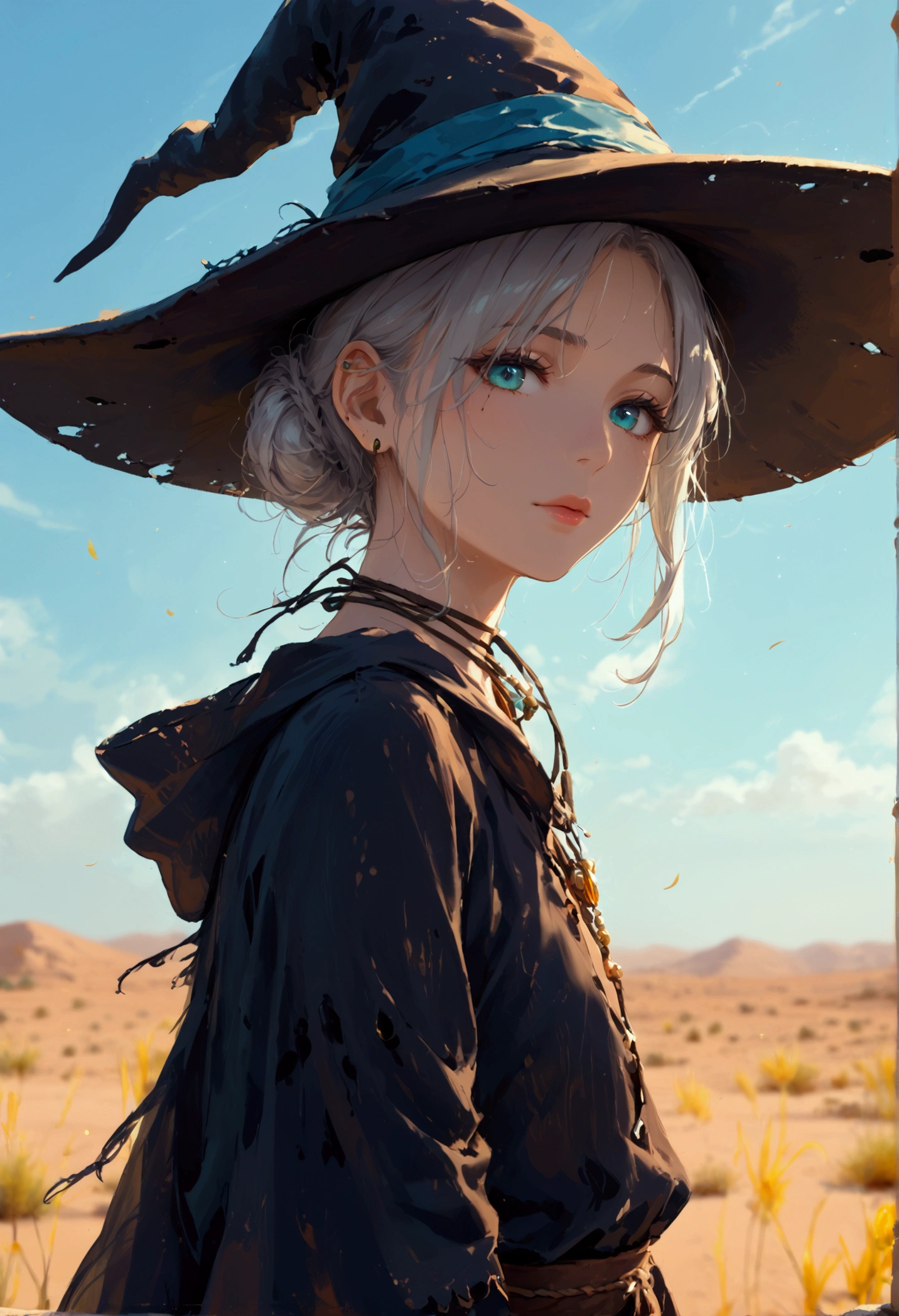 illustration,a desert witch