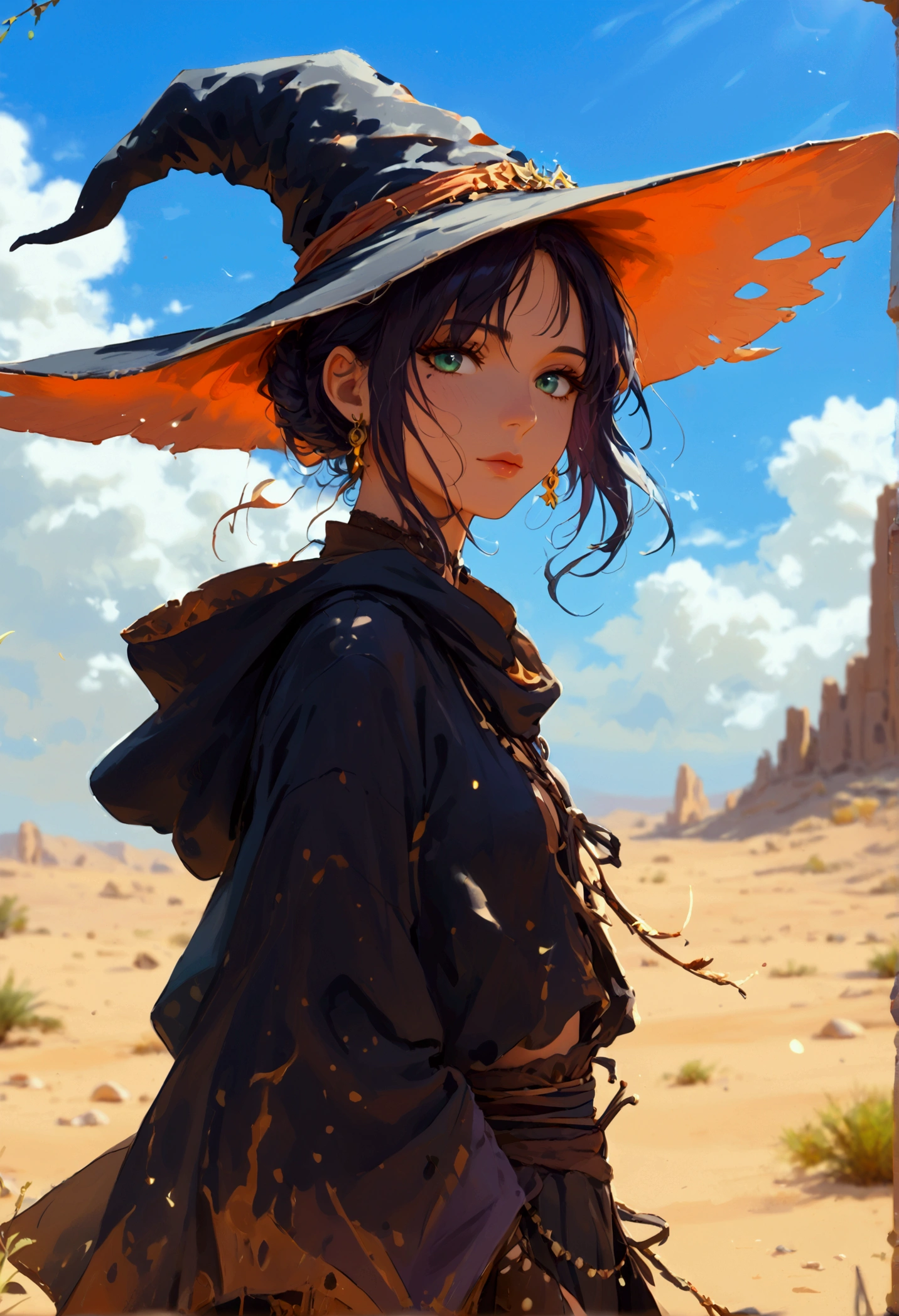 illustration,a desert witch