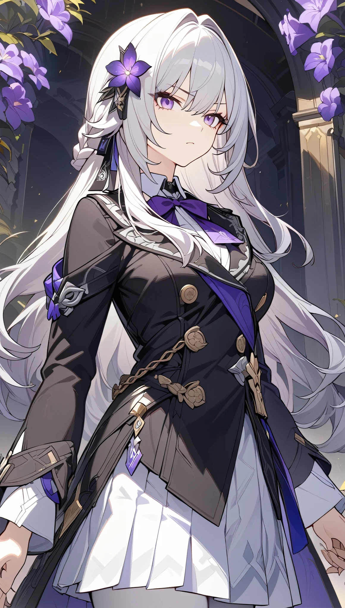 {{Eroge,Game CG,High Definition Game CG},{{{1 Girl},{{Masterpiece}}}, {{Best Quality}}, {{Super Detail}}, {{Illustration}},,{{Magical Girl}},Brooch,,, {{disheveled Hair}},Big Hair, Gradient Hair,Hololive,Small,,{{Violet Coat}},Blonde Hair,Drill Hair, {Pocket Watch}, ridiculously long hair, dreadlocks, purple hair, silver hair,gold and silver hair,gradient hair, self-righteous, v-shaped_eyebrows, zettai_ryouiki, black_gloves,{{rabbit ears}},,stick, crown, clock tower, ,,tower,, fighting stance,,demon girl, slit pupil,,{{{time magic}}},time circle,slit,zipper,,{{{{body stockings}}}}}, flower knot,,legs,