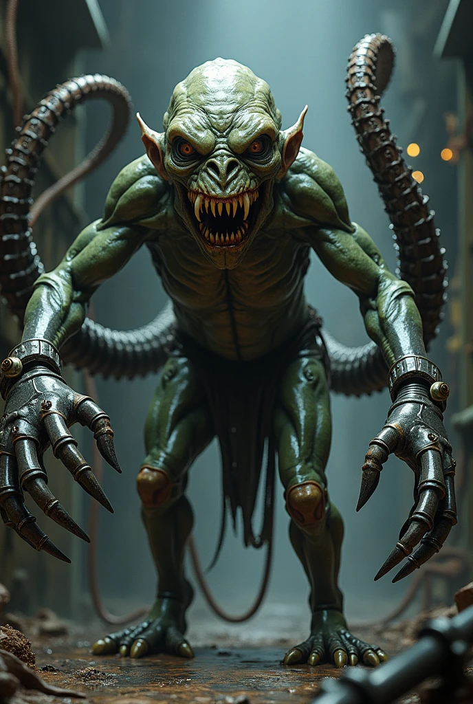 full-body-shot,niobium Manganite (The Alien Entity:troll:0.5), wants eat,survival in criminal city of future,Cinematic,soft colors, Technicolor,natural skin textures, hyper realism, hyper detailed,Extremely detailed,High contrast,Masterpiece,Realistic,Ultra Detailed, intricate details,realistic humid leather,extremely intricate,Epic Realistic, cinematic style,irina yermolova,high contrast,HDR,extremely detailed, [deep night landscape],masterpiece,intricate details,faded,eyes extremely detailed, high detailed eyes,8k resolution,RAW,retina, Nikon Z9