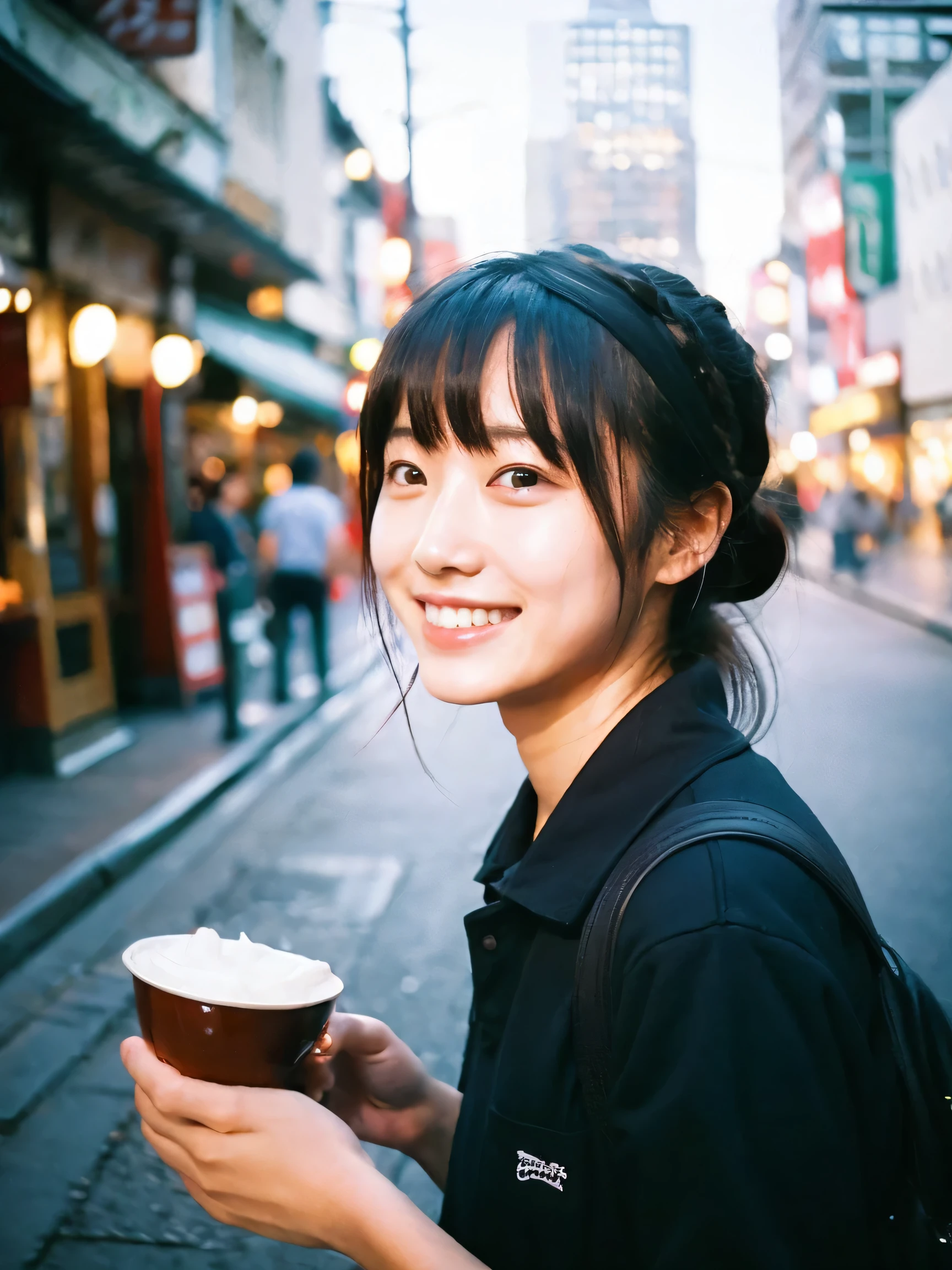 Japanese man, black shirts、red apron, Sweaty shiny skin、Young Face, morning, cafe, Incomplete details, Shooting with Leica, analog, 35mm:: (Artistic light leakage:1.4), Lens flare::4 - Style Row - AR 2:3 --s 150 --c 4,smile