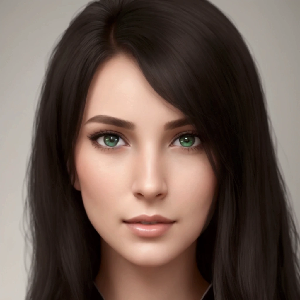 A young woman(beautiful,elegant),   Of Northern European origin  (beautiful, elegant, sexy )  y Euralic , English(beautiful,sexy)  ,   Simply looking at the spectator, (realistic:1.4), (:1.0),  emerald green eyes , shirt, dress, black vest, ( black hair color costume),, (  maid headband for hair ), (DETAILED, ultra-DETAILED, high DETAILED, ultra realistic 8k CG,   perfect artwork ,  lyrics), wooden table , flores, interior, sexy and charming smile .