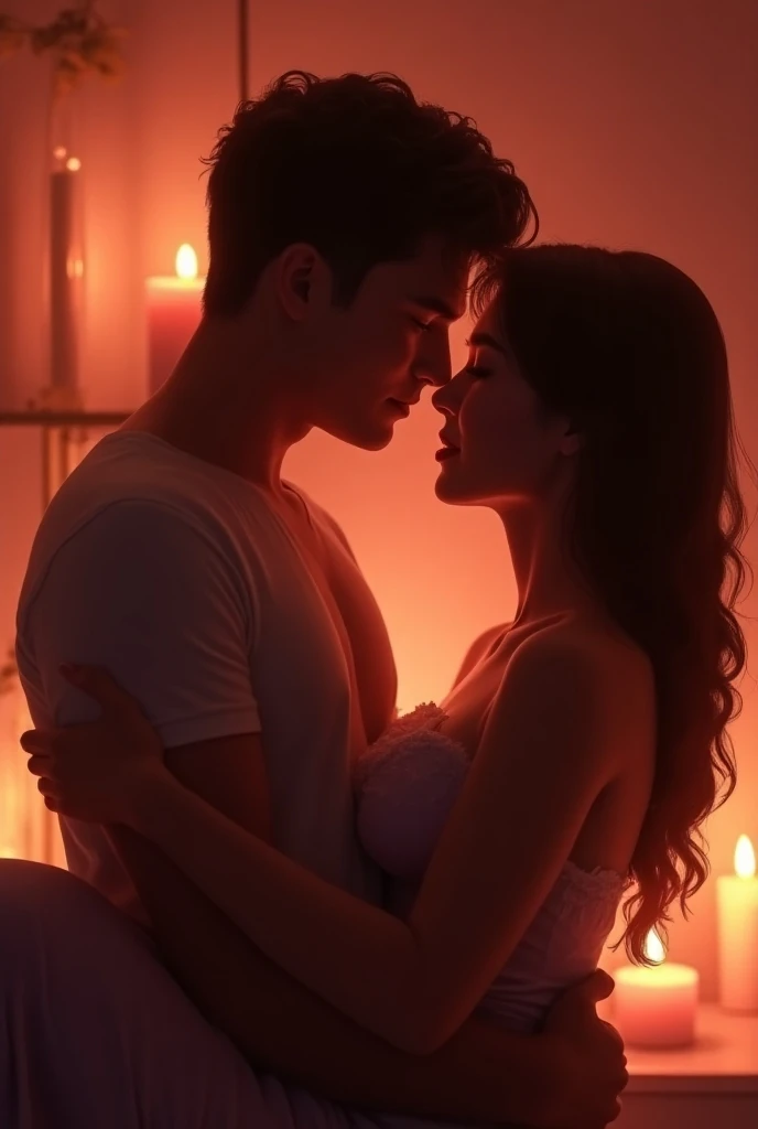 Couples sex butterfly angle enjoying  bed room boy wearing  a body  SAI written on it girl wearing a bra HASINI written on it