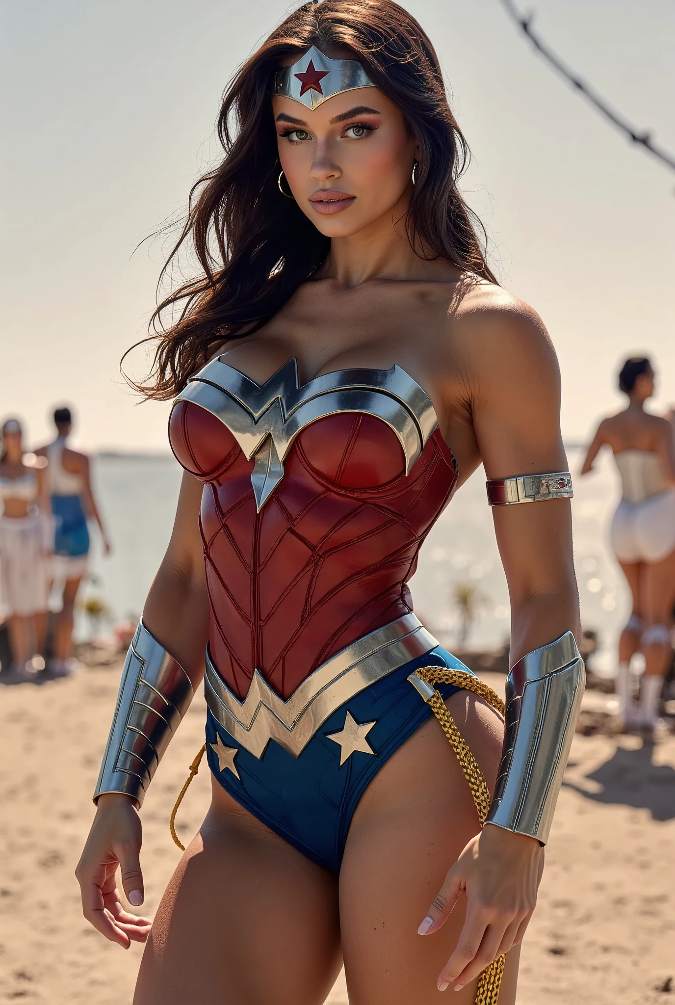 (masterpiece, best quality:1.2), 1girl, solo sexy Hailey grice as Wonder Woman 