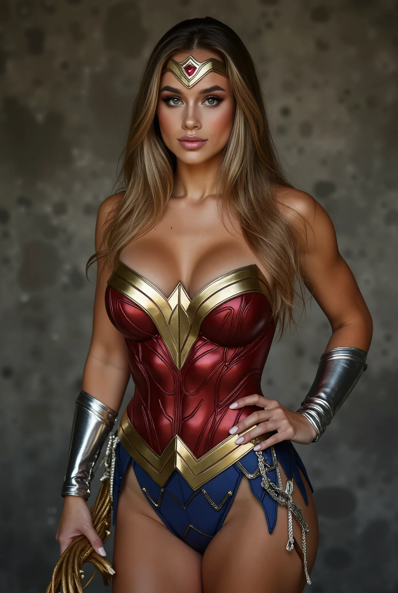 (masterpiece, best quality:1.2), 1girl, solo sexy Hailey grice as Wonder Woman 