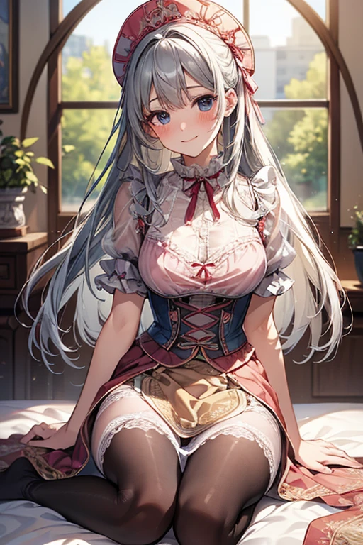 big arse under ((gigantic)) comically large long red hoopskirt crinoline, rigid fabric, structural fabric, victorian era, ridiculous bell-shaped dress diffusing light, naked, nsfw, (frog perspective), (upskirt view), seen from below, crouching