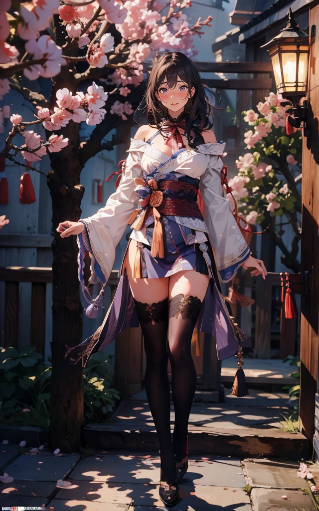 (Full Body View:1.5)、(squat:1.3)、(Beautiful lips and cheeks:1.4)、(Prostitute:1.4)、(Smiling with teeth showing:1.3),(Shibuya Gal:1.5)、(Gothic Lolita vibe:1.5)、(White, red, magenta, and blue miniskirt courtesan kimono showing cleavage:1.5)、(New Year:1.4)、(Luxury hair ornaments/hairpin:1.5)、(Short kimono:1.3)、(Make-up like a maiko:1.5)、(Bewitching Woman:1.3)、(Dense kimono:1.4)、(Wearing flashy knee socks:1.2)、(The underwear has an embroidered pattern:1.4)、40 years old、(Dance vigorously:1.3)、((Highest quality、8k、masterpiece:1.3))、1 Girl、Slim and beautiful abs:1.3、(hairstyle casual、Beautiful boobs:1.1)、dress:1.1、Super small face、Narrow eyes、double eyelid、A sloppy smile、Esbian all over、Dynamic Angle、Close-up、CPL Filter、Blurred Background、Bokeh、Blue Hour、Detailed face and skin texture、Detailed eyes、double eyelid,(Twin tails:1.3)、(Black-brown hair:1.3)、Gravure idol、(The background is a gorgeous Meiji-era town:1.3)、(Thin body:1.2),(Thin thighs:1.5),(clavicle:1.1)