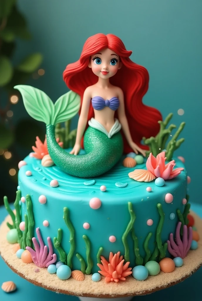 gourmet food photo of <lora:cakecd_xl-000005:0.8>,a single tiered round cakecd_xl was placed on dining-table,there is a lot of underwater on the cakecd_xl,and on the top was cute cream mermaid with lots of birthday candles,and that says "Happy Birthday",fine art,detailed,indoors,chinese zodiac,tilt-shift,miniature,cute and lovely,still life,from front,looking at viewer . soft natural lighting,macro details,vibrant colors,fresh ingredients,glistening textures,bokeh background,styled plating,wooden tabletop,garnished,tantalizing,editorial quality,8K,HDR,UHD,masterpiece,best quality,highly detailed,high resolution,finely detail,extremely detailed,ultra detailed,wallpaper