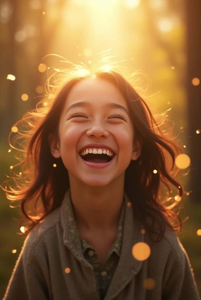 Animation of intensely with the emotion of happiness 