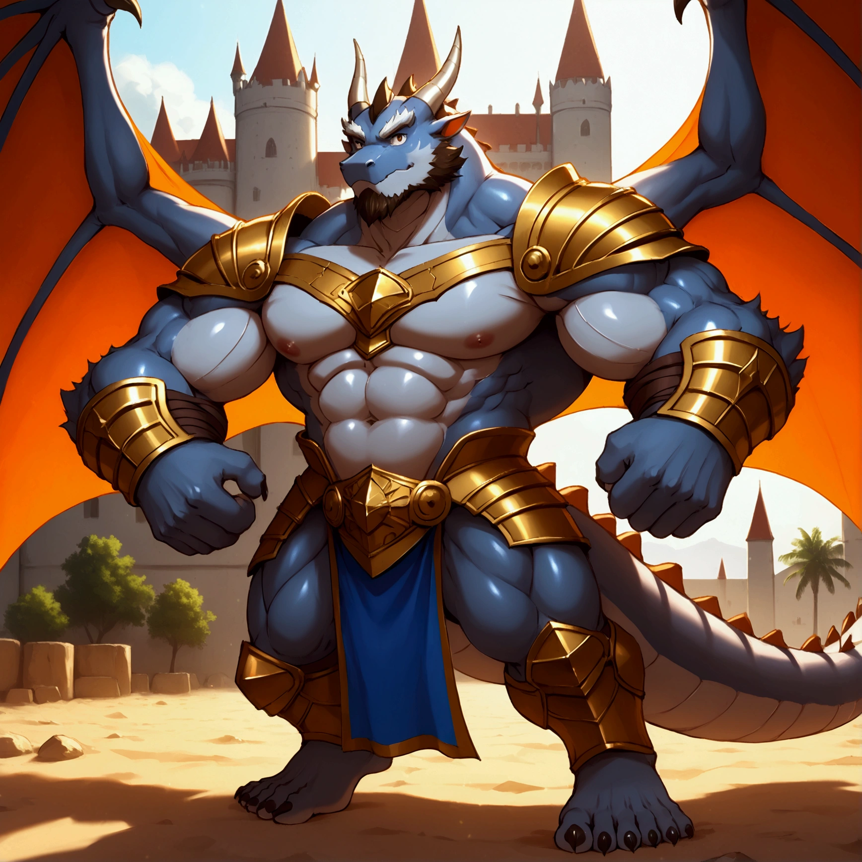 character focus, full body, looking away, dynamic angle, dragon, muscular middle-aged bear man, silver gray skin, dragon wings, dragon muzzle, dragon face, complete anatomy, perfect proportions, beautiful thigh gap, fluffy body, intricate fur details, beautiful fur texture, BREAK (a detailed dragon one tail), detailed toe, 5toes, 5toes nails, detailed dragon foot, BREAK detailed hands, 5fingers, 5fingers nails, BREAK aesthetic anime face, insanity detailed face, male face, big face, square jawline, aesthetic anime eyes, detailed brown eyes, detailed brown cornea, detailed dark brown irises, detailed pupils, male eyes, big eyes, male eyebrows, innocent look, beautiful beard, BREAK costume clothes, armor, loincloth, perfect composition, fighting, quantum electromagnetic life form force, dynamc pose, BREAK full body in Michelangelo Buonarroti style, housamo style, digital illustration anime, detailed painting landscape, kaleidoscopic swirls, old castle, indoor, full color HDR, BREAK masterpiece, official art, best quality, very aesthetic, absurdres, super fine illustration, great quality, BREAK noise reduction, very highres, large filesize, high quality, 32K, 8k wallpaper, dynamic lighting, BREAK insanity detailed, ultra detailed, intricate details, extremely detailed, detailed texture, an extremely delicate and beautiful, BREAK e621 illustration, osukemo, kemohomo, anthropomorphic, furry, cartoon, harmonious body, pastoral face, virtuous eyes, epic atmosphere