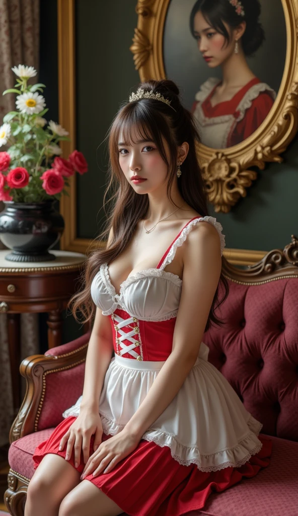 toddler queen of hearts in her cradle into her room