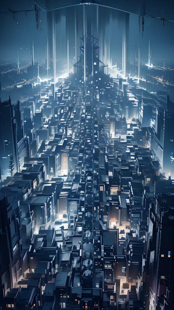 City，Shibuya， it's raining ，There are lots of buildings ，futuristic building，Electronic bulletin board， Neon Light，Night Rain，Tokyo at Night， TOKYO SKYTREE in the middle ，Concentrated line, Bloom, 