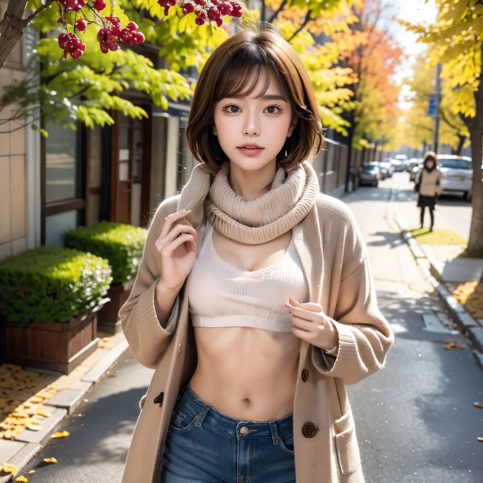 Tabletop、supreme beauty、masterpiece, (Stock Highlight 1.3)、 (Pastel colored long sleeve top 1.3)、(Panties 1.3),Slender,Japanese,line up,Dynamic Angle、 Attention to detail, Depth of written boundary, 135mm, Textured skin, Super detailed, high quality, Awards, 最high quality, High resolution, 8K, White skin,Natural light,stylish,Perfect composition、最high quality、Very detailed、masterpiece、Slender body,Beauty、Age 25、During commute、(Random hairstyle)