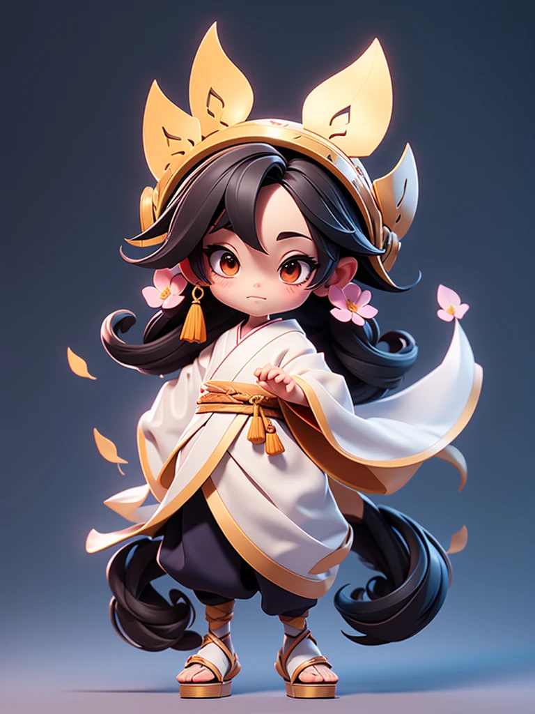  Create a chibi onmyoji image , solo， simple background ，a small, Simple hair , Big head, Japanese Onmyoji.  The transparent body can be seen through . The image is clear and detailed ., beautiful colors and..  raise your arms , foot, eye,nose, mouth, ((Five fingers on a hand))， ((Five toes)), พื้นหลังสีfootว傑作,  anatomically correct,  simple background ,  shortcuts, Bangs, Symmetrical, 