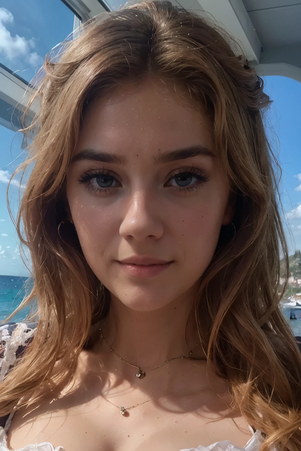 masterpiece, best quality , extremely detailed , hyperrealistic, photorealiste, a pretty German woman, lunettes, blouse de laboratoire blanche:1.1, , fond de laboratoire:1.1, Higher school , ultra detailed face, tenant un tube à essai:1.1, mains parfaites , Perfect fingers, beaucoup d’imperfection au visage, type photo de profil Instagram, Background to the sea