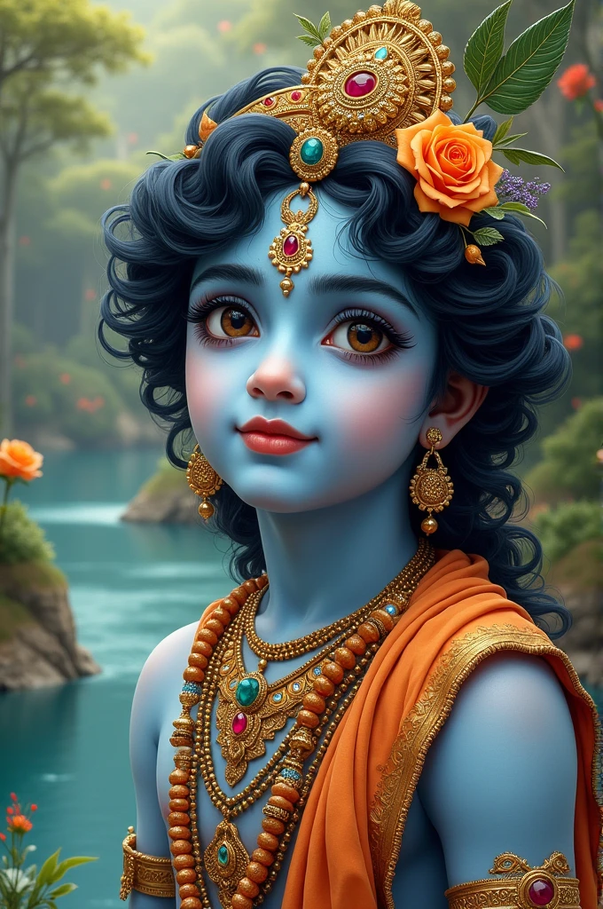 Make a beautiful image of lord krishna 