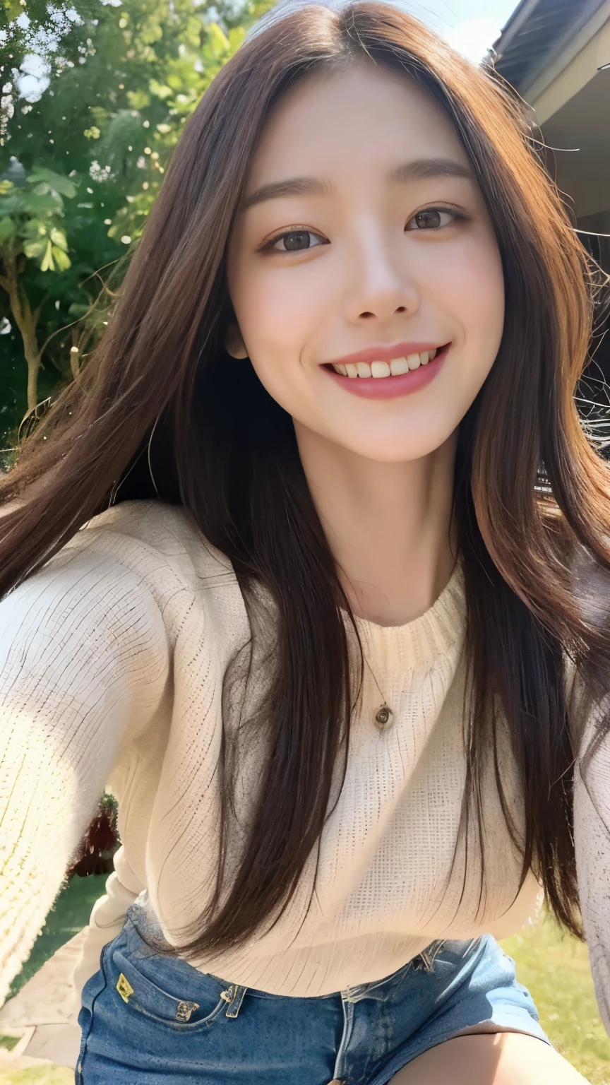 seed:2020674263.((Full body angle:1.1)).((Highest quality, 8k, masterpiece:1.3)), ((from below:1.1)).concentrated:1.2, Perfect body beauty:1.4, Hips:1.2, ((Delicate Hair)), (Colorful waist cinematographed dress :1.1) , ((Highest quality、8k、masterpiece:1.3))、1girl、A sloppy smile、Esbian all over body、Slim face、Big 、Beautiful woman、(Dark Brown Hair)、Long Hair、1.1、Flickering Valley、Detailed eyes、double eyelid、Blurred Background、超Slim face、Smile、Looking down、stroll、((close-up)).