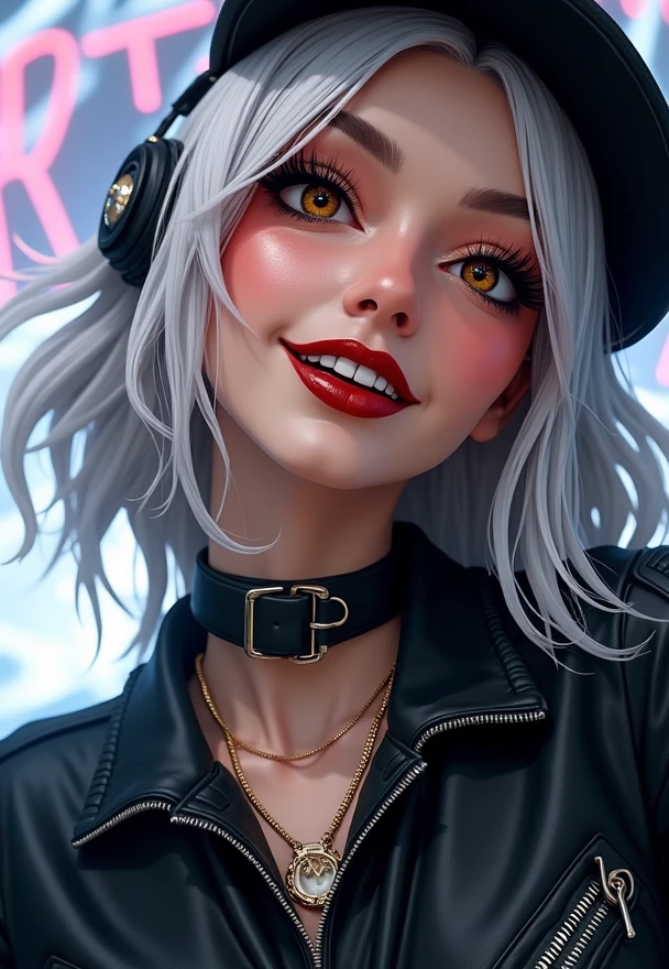 Change background cyberpunk handsome boy, realistic face, 8k, ultra realistic! , choker, glasses, tongue out, sexy, choker, piercing , glasses