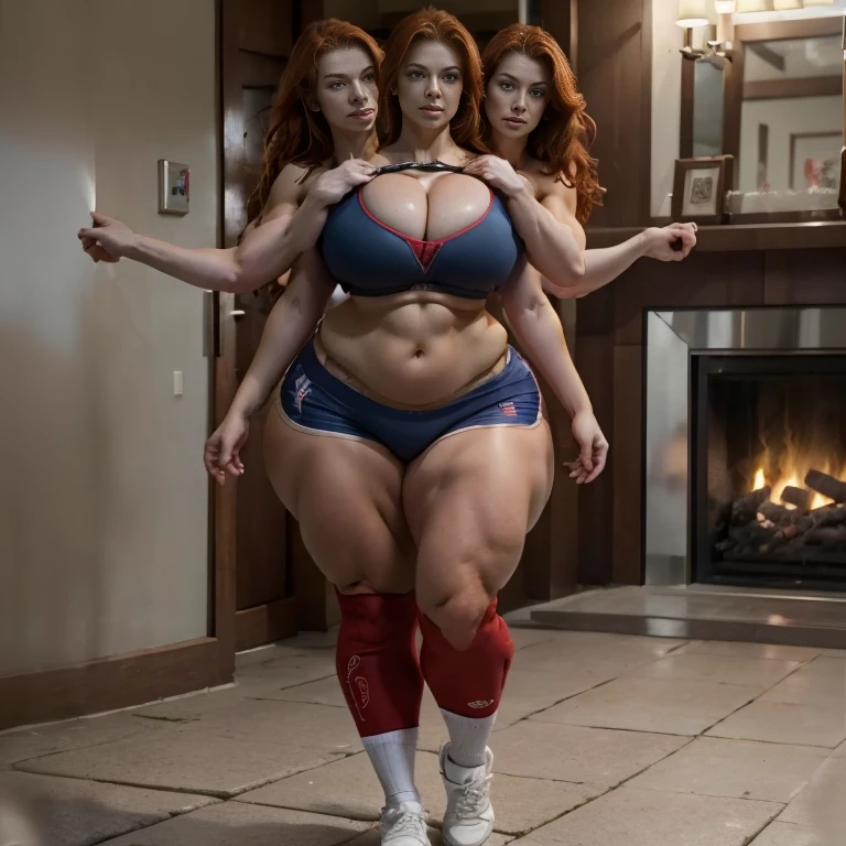 photo of women nude, beautiful red head and blonde women hair updo upsweep, (spreading legs vagina, asshole exposed), (full body:1.3), sexy figure, (big boobs:1.3), (completely naked),(masterpiece) (best quality) (detailed) (8k) (HDR) (wallpaper) (cinematic lighting) (sharp focus) (intricate)