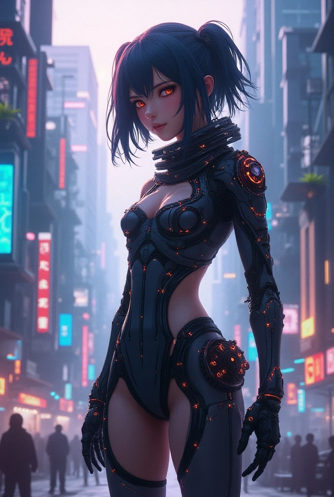 girl robot,(Invisible face,silver female robot,metallic shining body,heroic, (detailed eyes),lustrous lips,(Glossy hair),beautiful hair,(shiny skin),dyed cheeks,thin waist legs,thighs,(shine),((mechanical arms,mechanical legs,mechanical breasts,mechanical legs)),warframe,liquid metal girl,(((purple_eyes:1.3))),eyes without pupils,symmetrical eyes,big eyes:1.5,details eyes,(spider lower abdomen,narrow waist,wide hip,imbo body,inflated legs,detailed body,(detailed face)),((Wild Spike Saiyan:1.5,(lavender color hair))),(large breasts:1.4),

cute,slutty,seductive,erotic,(((nsfw))),

((scars in both eyes:1.5, scars in the skin:1.5)),shiny clothes,((thigh high cut:1.5, bare thighs:1)),((huge mechanical ring in the neck)),((mechanic thong:1.5),((huge earrings with LED lights:1.2)),((machine-made joints: 1.4)), ((mechanical limbs:1.2)),((mechanical parts:1.4)),(mechanization:1.2, future),(wires and cables attached to the head and body: 1.5),(show skin:1.3)
((wet clothes,intricate outfit,intricate clothes)),

(dynamic pose:1.0),solo focus,embarrassed,(centered,scale to fit dimensions,Rule of thirds),

cyberpunk city by the ocean at night, with bright neon signs and dark stormy clouds and puddles, scenery:1.25,nighttime, starry night, cosmos,Very dark night that makes the neon lights stand out, very bright neon lights,nighttime, starry night, cosmos,

artistic photography,(photography taken by sldr),highres, sharp focus,(ultra detailed, extremely detailed), (photorealistic artwork:1.37),(extremely detailed CG unity 8k wallpaper),((synthwave background theme)),(((vibrant colors))),intricate,(intricate background),(masterpiece),(best quality),perfect rendered face,perfect face details,realistic face,photo realistic,analog style,((intricate detail)),(((realism))),