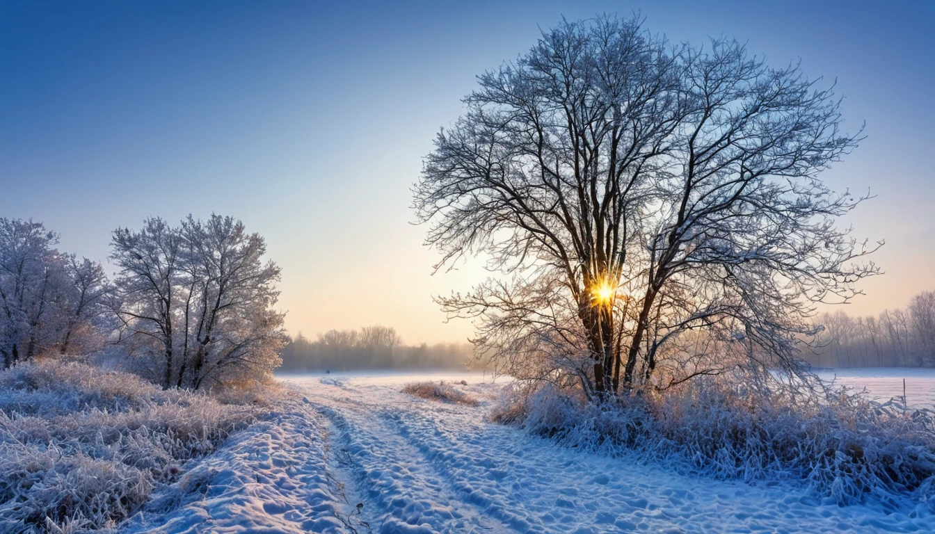 Professional photo. Winter. HDR. Nature. Morning. Beautiful.