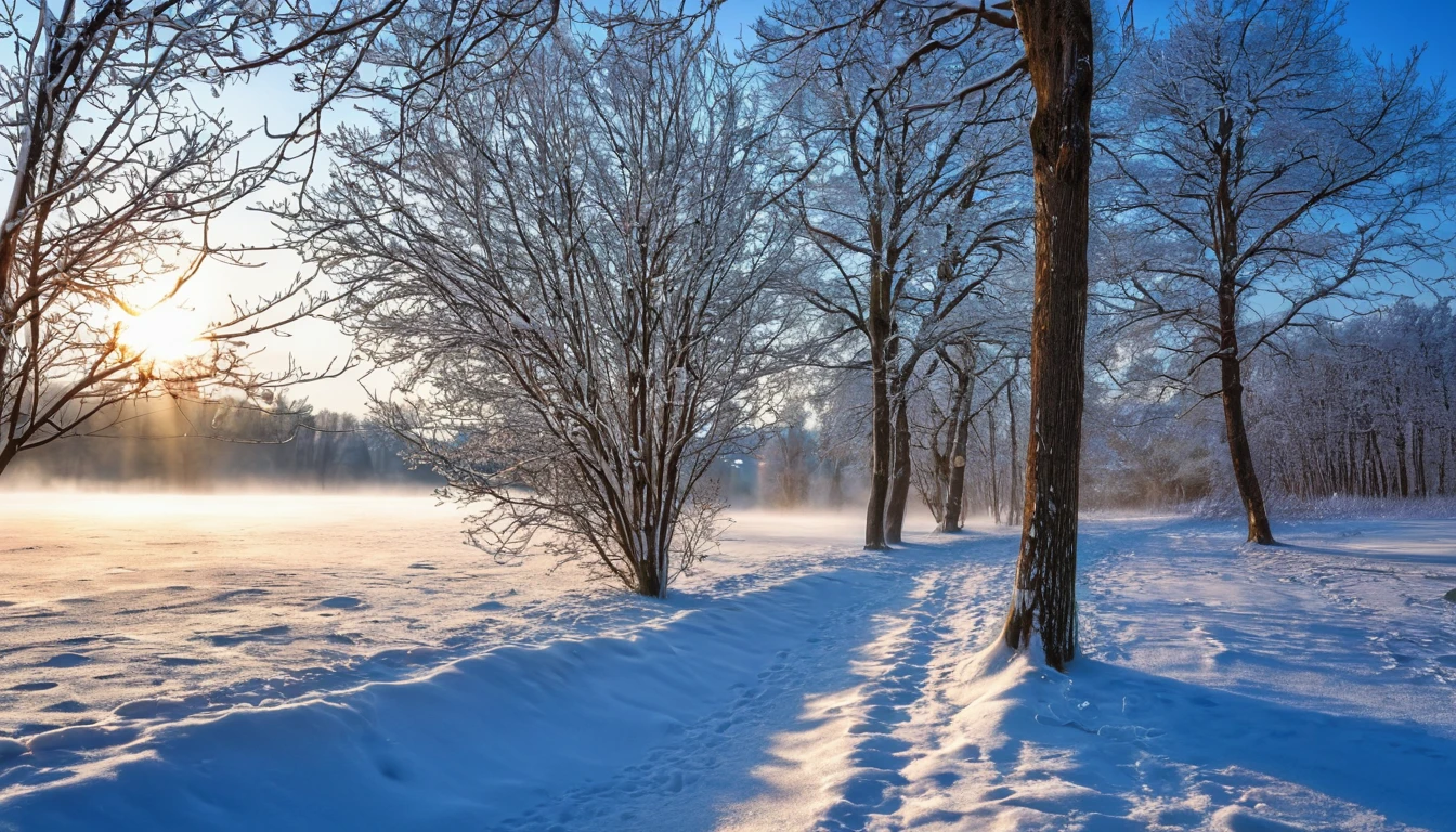 Professional photo. Winter. HDR. Nature. Morning. Beautiful.