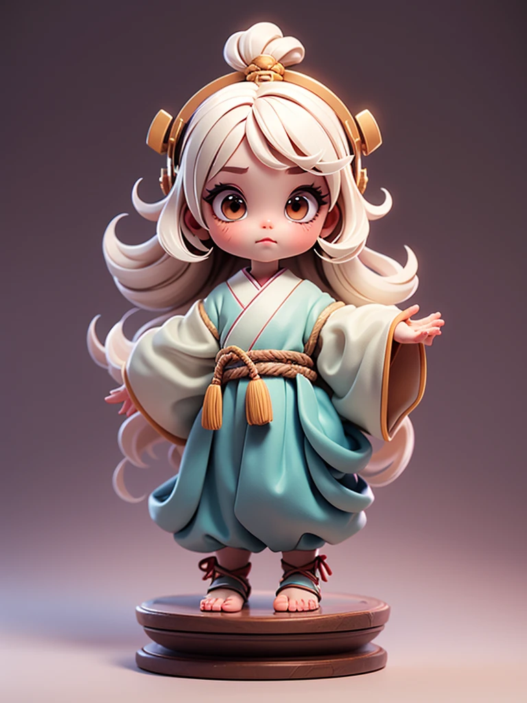  Create a chibi onmyoji image , Alone， simple background ，a small, Simple hair , Big head, Japanese Onmyoji.  The transparent body can be seen through . The image is clear and detailed ., beautiful colors and..  raise your arms , foot, eye,nose, mouth, ((Five fingers on a hand))， ((Five toes)), colorful background for working,  anatomically correct,  simple background ,  shortcuts, bangs, Symmetrical, 