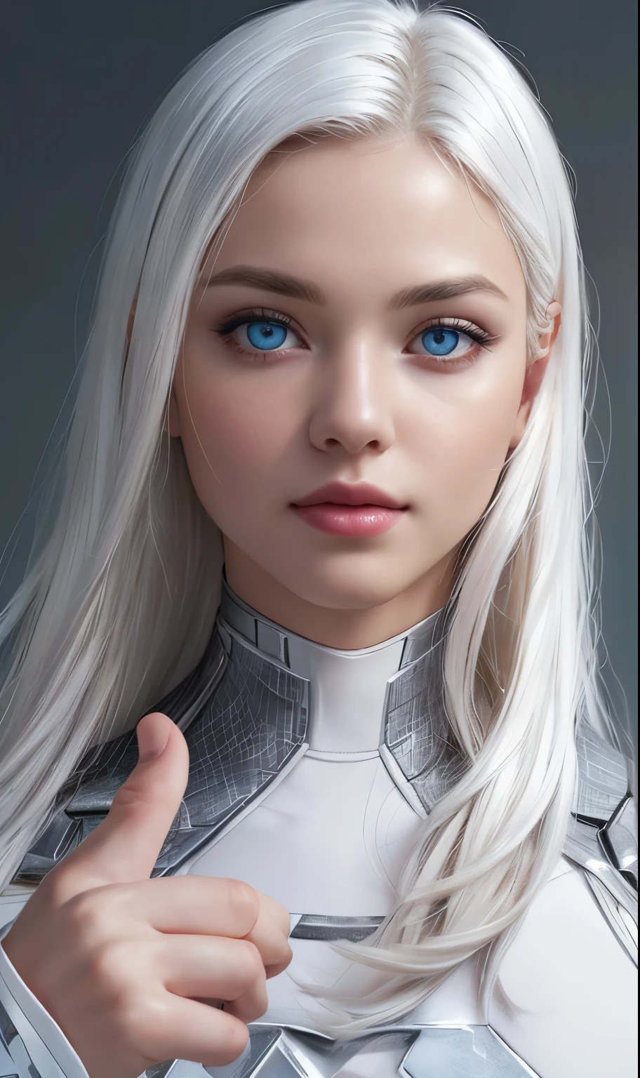 (master part:1.4), (8k, photorrealistic, CRU photo, best qualityer: 1.4), Japanese, (1 girl), beautiful  face, (lifelike face:1.4), (white  hair, long  hair:1.3), Beautiful Hairstyle, beautiful detailed eyes, (best eye proportion:1.5), appealing, ultra-high resolution, ultra realistic, highy detailed, best relation, (face detailed:1.4), Looking at Viewer, red lipsticks, (better finger ratio:1.5), (White superhero theme, charismatic, there&#39;s a girl at the top of town, wearing transparent lingerie Spider-Man costume, she is a superhero), [ ((age 25), fully body, (realistic blue eyes:1.2), ((Spider-Man pose), show of force, jumping from one building to another), ((sandy urban environment):0.8)| (urban landscape, at night, dynamic lights), (fullmoon))] # Explanation: The prompt mainly describes an ultra-high-definition 4K painting, very realistic, very detailled. It shows a superheroine on top of the city, wearing a Spider-Man costume. The theme in the painting is a White superhero theme, A protagonista feminina tem longos white  hair, tem 2 anos e seu fully body é mostrado na pintura. In terms of portraying the actions of female superheroes, spiders are employed, (no-good:1.4), happy_, ((exposé_, breasts exposed, highly proportional realistic breasts, realistic big breasts):1.3), (cloused mouth:1.4), (camel_Then_:1.3), not in_,