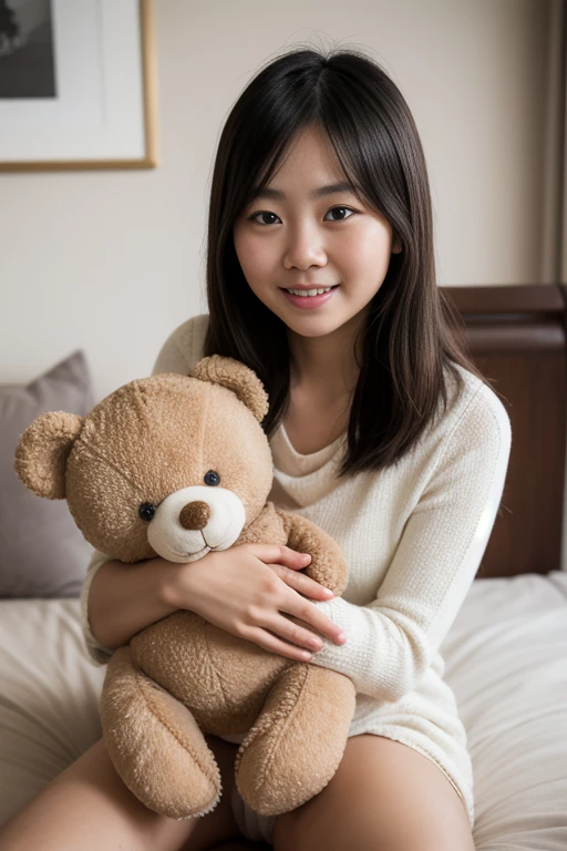 
Photographed with: Close-Up Shot, Shallow Depth of Field, Soft Lighting
A asian girl (js) wearing a light-colored , sabina s and matching bottom is hugging a large, plush teddy bear, smiling softly at the camera. Her arm wraps around the teddy bear in a warm, affectionate pose, creating a cozy and intimate atmosphere. The shallow depth of field blurs the background slightly, drawing focus to her face and the bear. The backdrop features soft, pastel tones with simple line-art decor, complementing the gentle and relaxed mood of the image. Soft lighting highlights her natural expression and the fluffy texture of the teddy bear.