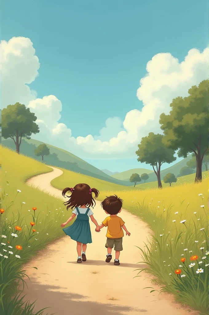 A girl and boy walking on road with together
