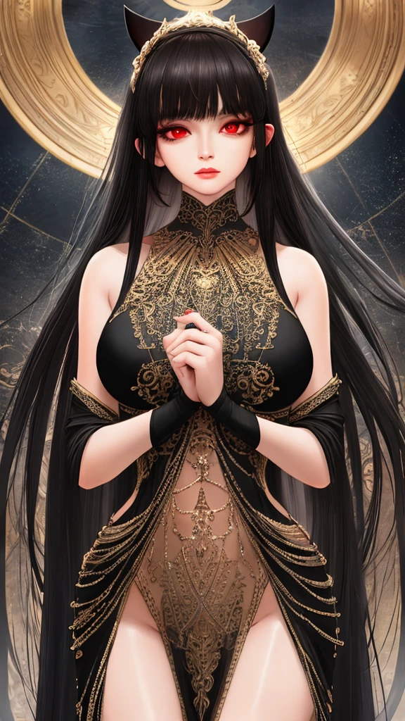  high resolution on down, masterpiece, accurate,  anatomically correct,  won numerous awards, 最 high quality,  high definition model,  high detail,  high quality,  very detailed,  Ultra High Definition,  Textured Skin,  very long hair, Black Hair,  shiny hair,  big breasts at the temple, Red eyes, Vertical pupil/Cat&#39;s Eyes,  Disrespectful Eyes ,  frowns , Crazy smile,  cowboy shot, anime, anime風, ( black long coat with fur),  pants style , ( black gloves), ( long boots for stepping on bread), solo, 1 woman, Beauty, Human female,  Japanese Women,  simple background , Durarara!!, Super detailed, Super detailedな,  Japanese illustration style, Soft Light, 