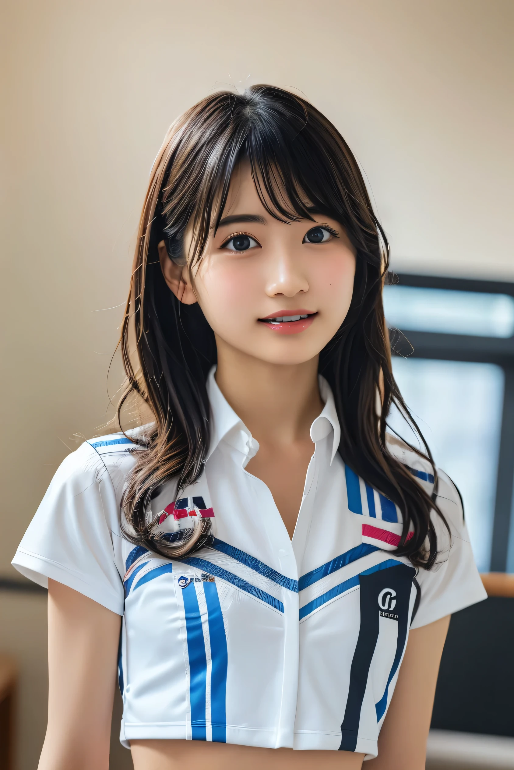 (8k, RAW Photos,highest quality, High resolution:1.1), (Ultra-realistic:1.4),(Realistic, Realistic:1.3),The Beauty of Japan、Rhythmic gymnastics club、Rhythmic Gymnastics Uniform、((Upper Body:1.3))