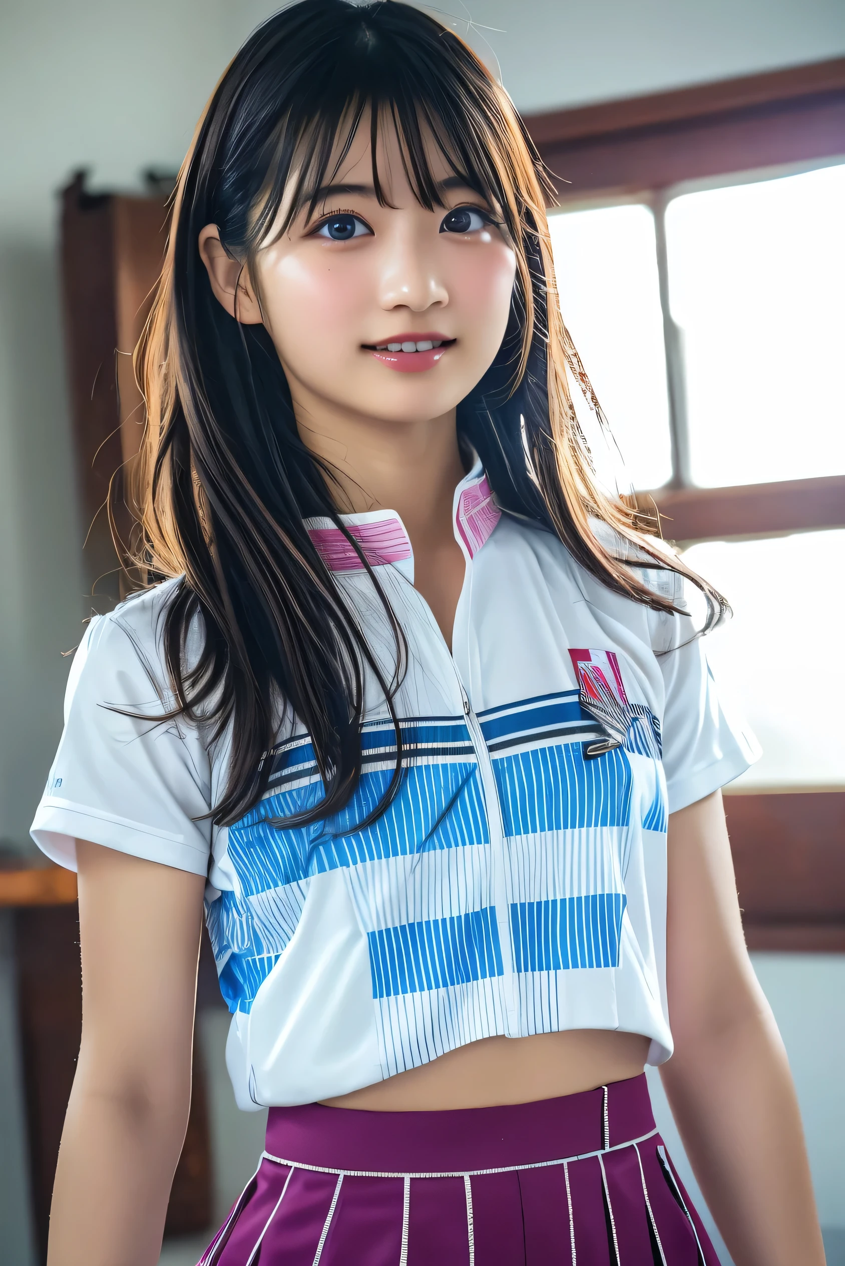 masterpiece, ultra high res, (photorealistic:1.4), 8k, RAW photo, best quality, detailed shadow, sharp focus, bloom, (bokeh:1.3), (blue Hour Light:1.6), (dynamic pose:1.4), (cowboy shot:1.3),
BREAK
1girl, (small breast:1.5), (round face:1.5), (light pink hair:1.3), (long hair:1.3), (wavy hair:1), (bangs:1.5), (fair skin:1.5), (transparent skin:1.5), (narrow weist:1.8), wide forehead, (skinny:1.2), ((towering:1.8)), (towering:1.5), (18 years old:1.5), (detailed and structured patterns:1.5), (tight Japanese Gym Uniform:1.6), (tight black buruma:1.6), ( tight buruma:1.6)(Futuristic locker room:1.4), (locker room:1.4),round breasts