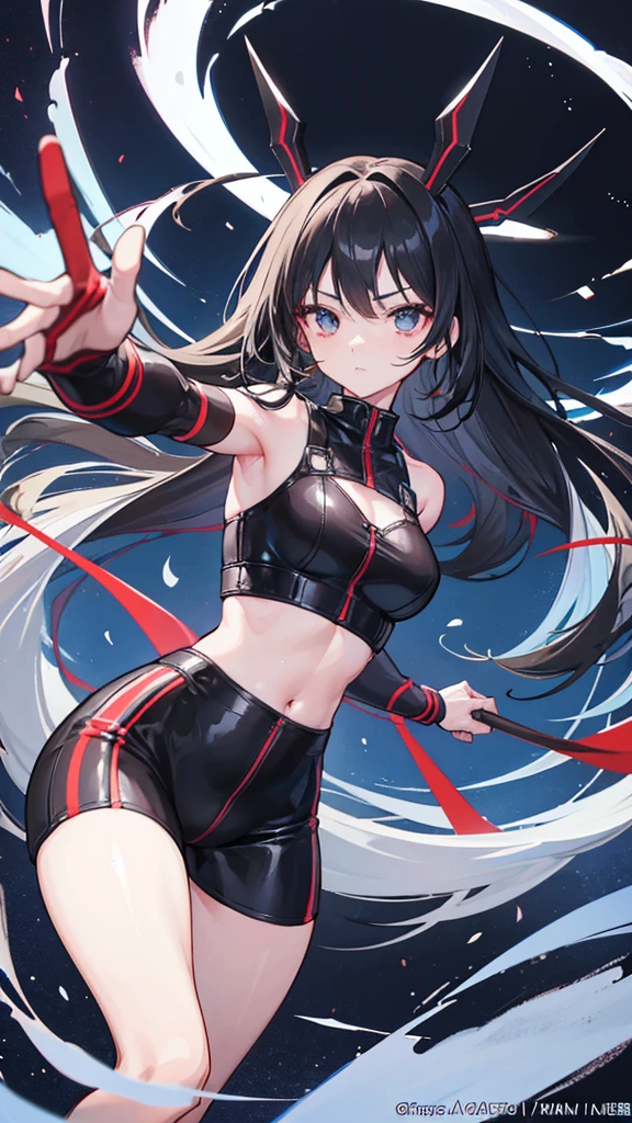 solo girl,Glossy metalic light silver tank top, tight latex shiny, Red interpolation color,Black hair bob,red eyes, camel toe, Samurai Sword,
Lift one leg, sexy lady, โชว์กางเกงใน girl,