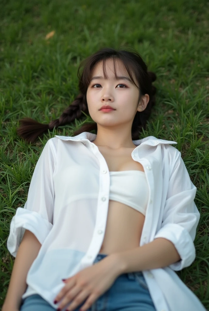 8k, Raw photo, highest quality, masterpiece:1.2), masterpiece, highest quality, figure, Very detailed, Fine details, High resolution, 8k,wallpaper, Perfect dynamic composition,(Detailed high quality, Realistic depiction of eyes:1.3)、A woman who has been and has her hands tied、Arms wrapped around his back、Squatting with legs apart in the park、White panties are visible、Facing forward、21talent、Beauty、Well-formed face、Make your eyes even、Beautiful black hair、Has bangedium build、Well-balanced proportions、Beautiful legs、Short sleeve blouse、Long skirt、Crying face、